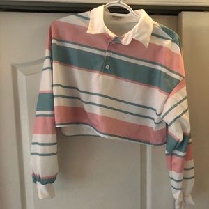 striped button up shirt